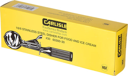 Carlisle FoodService Products 60300-30 Stainless Steel Portion Control Disher Scoop, 1.3 oz, Black, 1 Count
