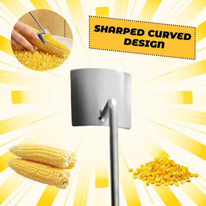 Corn Stripper Tool - Efficient Kernel Remover & Shucker for Fresh Corn, with Wooden Handle 3Pcs