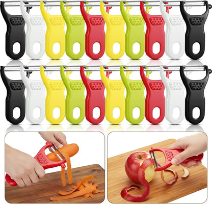 20 Pack Vegetable Peeler Bulk with Sharp Blade, 5 Colors Potato Peelers for Kitchen, Dual Blade Y Peeler with Ergonomic Grip for Potatoes Carrots Fruit, Peeling Tools for Kitchen Restaurant