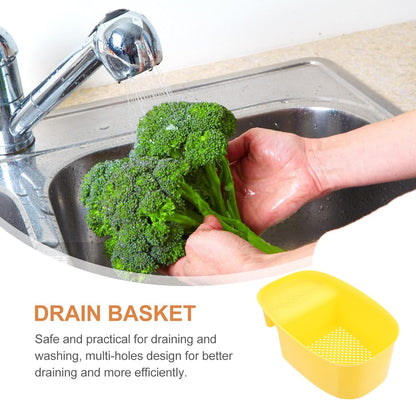 OSALADI Multifunctional Saddle-shaped Sink Drain Basket Plastic Kitchen Colander Strainer for Washing and Draining Fruits Vegetables Over Sink Space-saving Holder
