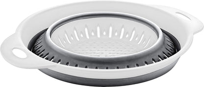 Collapsible Colanders (Strainers) for Fruit Vegetable Food Sizes 8" - 2 Quart (grey)
