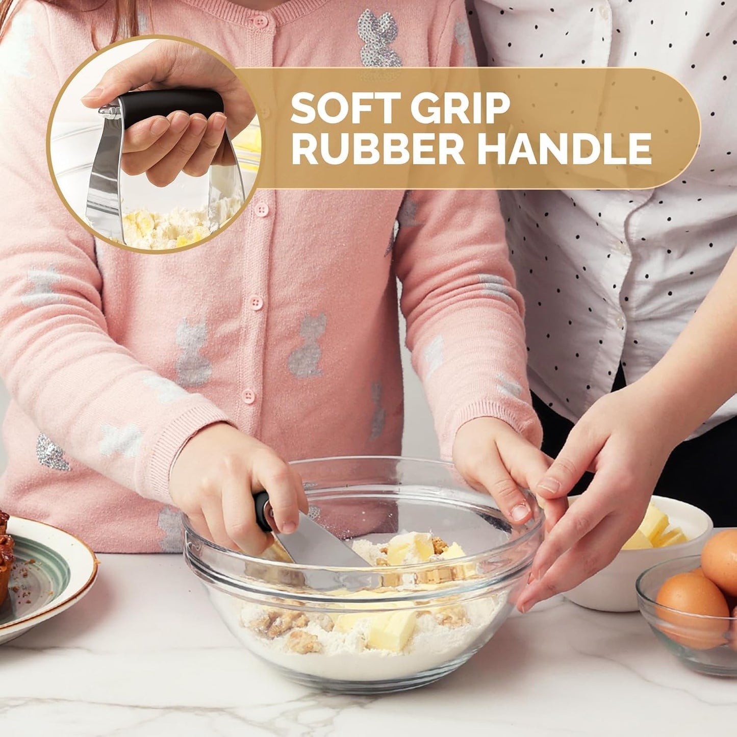 Dough Blender Heavy Duty Pastry Cutter Stainless Steel Butter Cutter Professional Baking Tool For Mixing Flour Butter
