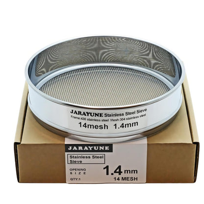 18 Mesh Stainless Steel Lab Sieve, Sturdy 8Inch(20.5cm) Sifter, Fine Mesh Sieve Strainer for Powder Pellet Flour Liquid Filtration-Lab Industrial DIY Household Use