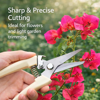 Pruning Shears, Gardening Scissors Garden Shears, Stainless Steel Garden Scissors with Comfortable Grip for Flowers, Herbs & Light Trimming, 1 Pack