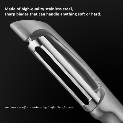Serrated Blade Premium I Type 304 Stainless Steel Multifunctional Kitchen Peeler Real Wood Handle Ultra Sharp Blade Vegetable Potato Apple（Agarwood）