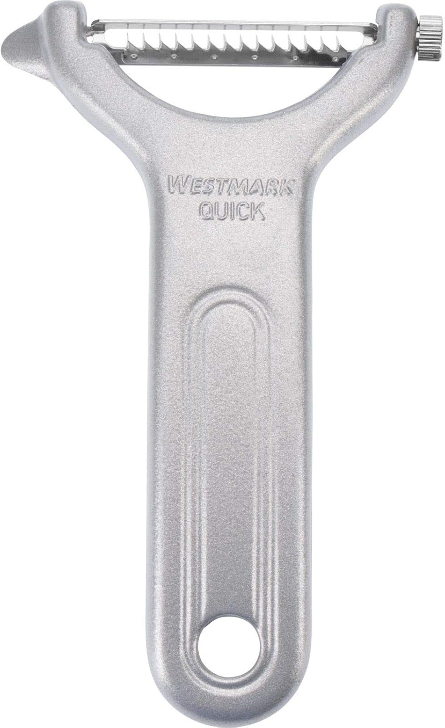 Westmark Julienne Slicer, Vegetable Peeler "Black Edition" - Quick and Easy Peeling, Quick Special - Coarse Serrated Stainless Steel Blade, Aluminium, Colour: Anthracite