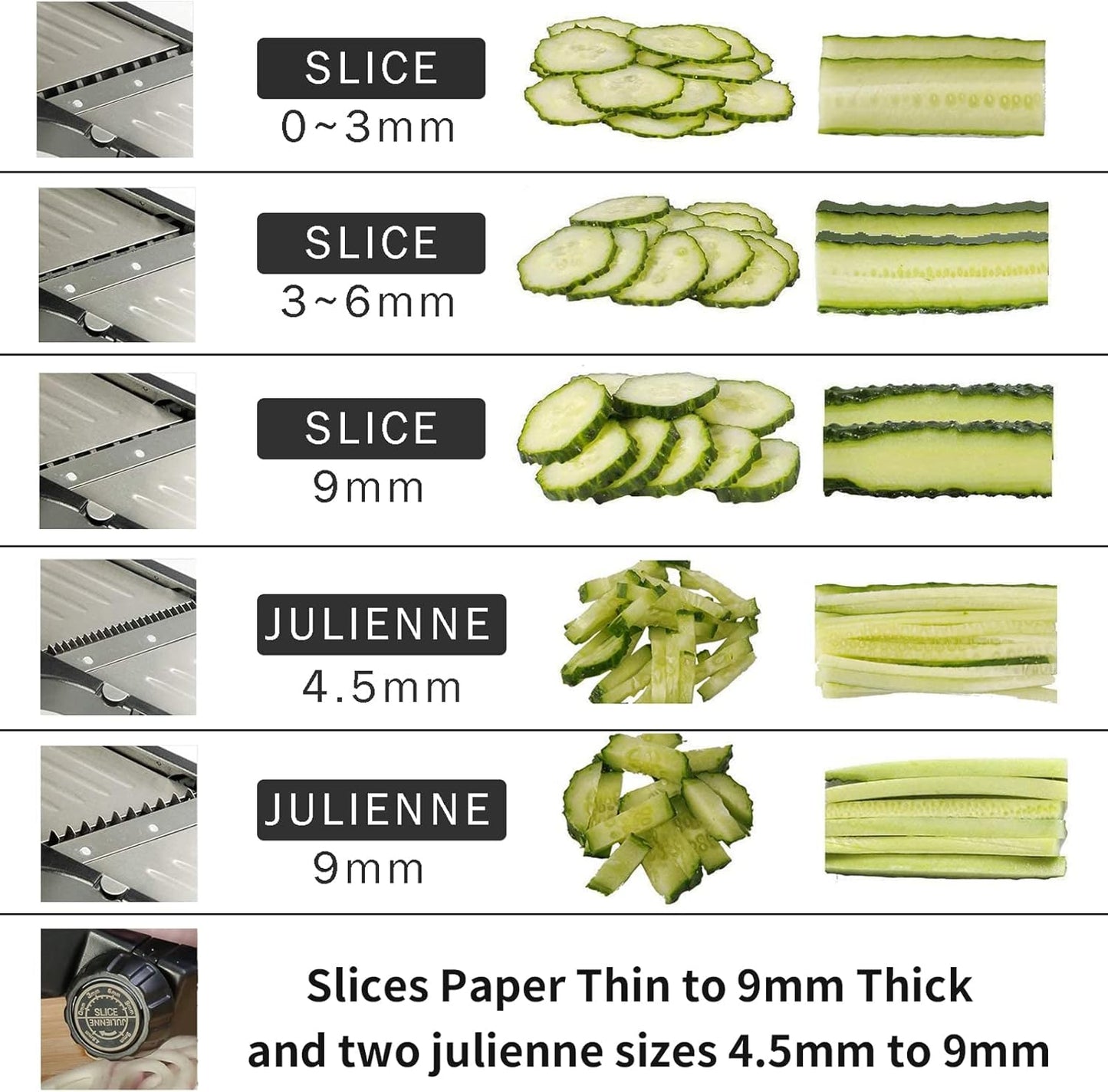 Mandoline Food Slicer, Adjustable Mandoline Slicer for Kitchen, Stainless Steel Mandolin Vegetable Chopper for Potato/Tomato/Onion, Vegetable Slicer Julienne Cutter with Cut-Resistant Gloves