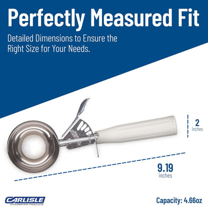 Carlisle FoodService Products 60300-30 Stainless Steel Portion Control Disher Scoop, 1.3 oz, Black, 1 Count