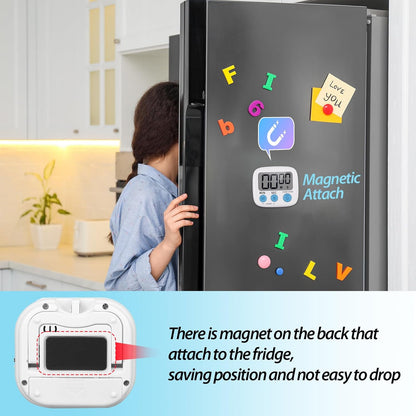 Weewooday 24 Pcs Small Digital Kitchen Timer Magnetic Back and Switch Minute Second Count up Countdown Big LCD Display Loud Alarm for Teacher Cooking Baking (Colorful)