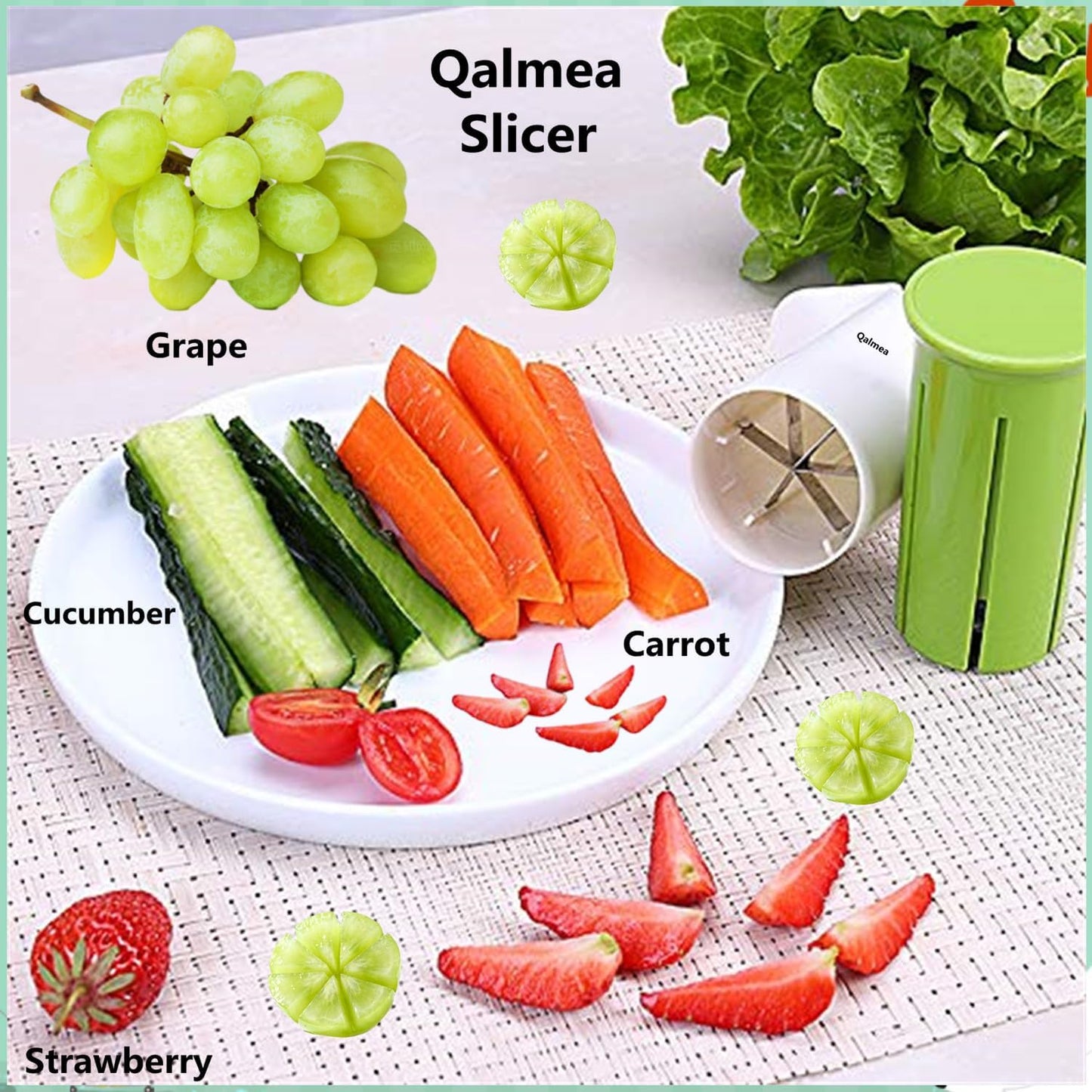 Vegetable Slicer Fruit Cutter for Cucumber, Strawberry, Carrot, Potato | Easy Salad Maker, Cheese Grater for Kitchen | Creative Multi-Function Manual Food Chopper
