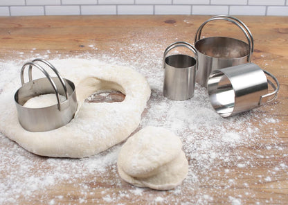 RSVP International Endurance Round Biscuit Cutters - Stainless Steel, Set of 4 | Nest for Easy Storage | For Cutting Thick or Thin Dough | Professional | High Handle Arch