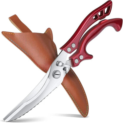 Dream Reach Poultry Shears, Heavy Duty Kitchen Shears with Serrated Edge, No Rust Spring Loaded, Multipurpose Stainless Steel Kitchen Scissors for Chicken, Bone, Meat, Turkey, Fish Thanksgiving Gifts