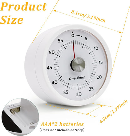 Visual Timer,Kitchen Timer for Cooking with Alarm & Silent Operation,60-Minute Countdown,Magnetic Base,Multi Functional Buttons,High Definition DigitalTimers for Kitchen/Study/Gym/Work