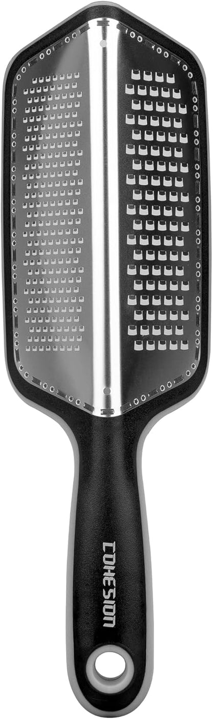 Cohesion Zester Grater Double-sided Graters for Kitchen - Kitchen Lemon Zester Tool for Cheese, Citrus, Garlic, Ginger, Nutmeg, Chocolate, Fruits, Vegetables with Sharp Premium Stainless Steel - Blue