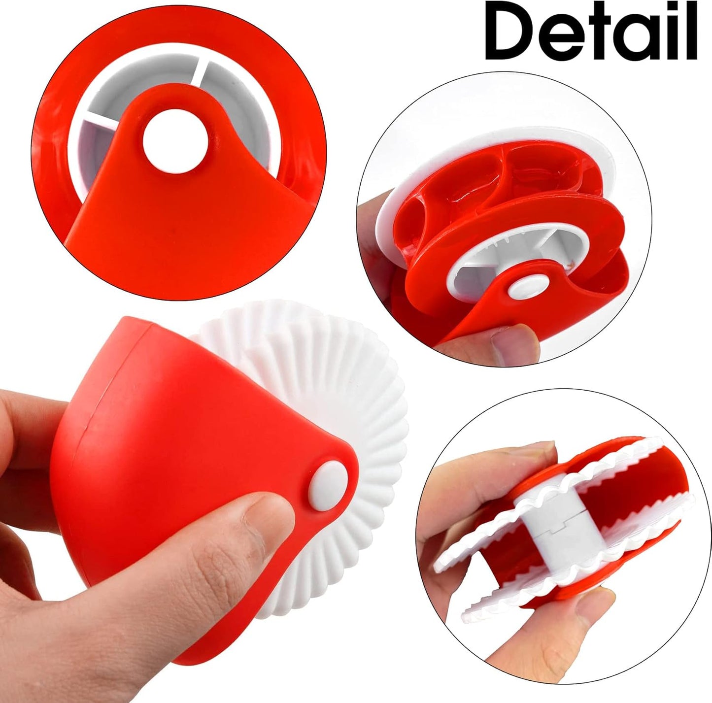 2 Pack Pastry Cutting Wheel, Pastry Wheel Decorator Pie Crust Pastry Wheel and Cutter for Cutting Pastry, Rolled Pastry Pie Crimper, Baking & Cooking Tool for Apple Pie Crust or Ravioli Pasta