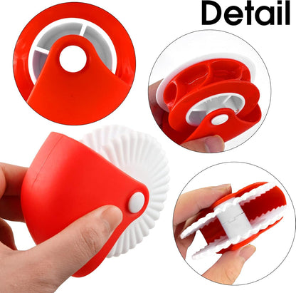 2 Pack Pastry Cutting Wheel, Pastry Wheel Decorator Pie Crust Pastry Wheel and Cutter for Cutting Pastry, Rolled Pastry Pie Crimper, Baking & Cooking Tool for Apple Pie Crust or Ravioli Pasta