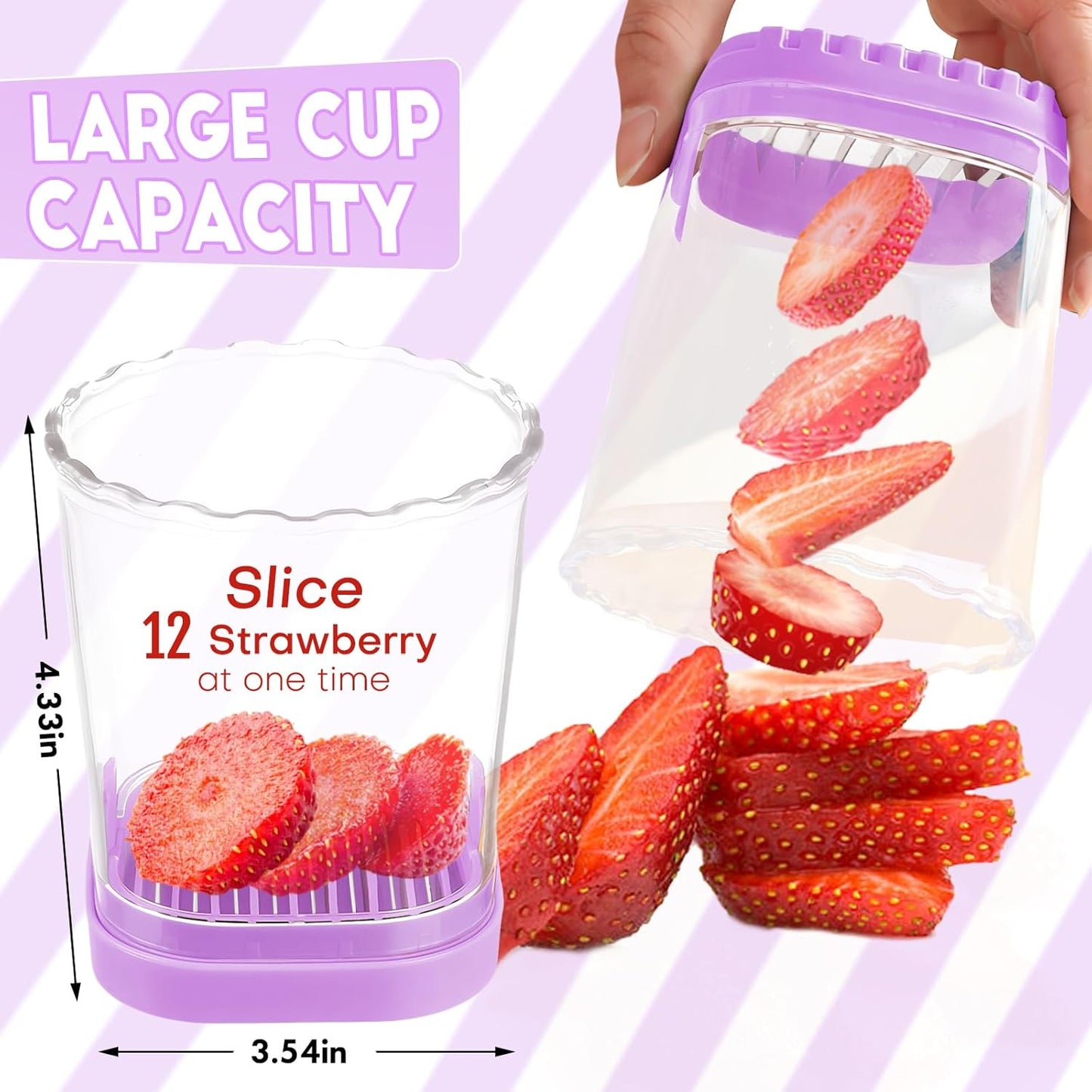 Creative Strawberry & Fruit Slicer - Detachable Cutter with Push Plate (Black)