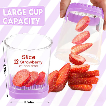 Creative Strawberry & Fruit Slicer - Detachable Cutter with Push Plate (Black)