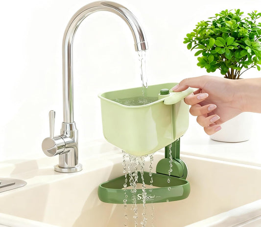 Corner Sink Strainer,Sink Strainer Basket,2026 New Upgraded Suction Cup Press Sink Drainer Basket,Food Drainer for Sink,Practical Corner Kitchen Sink,Sink Ccorner Strainer Helper(Yellow)