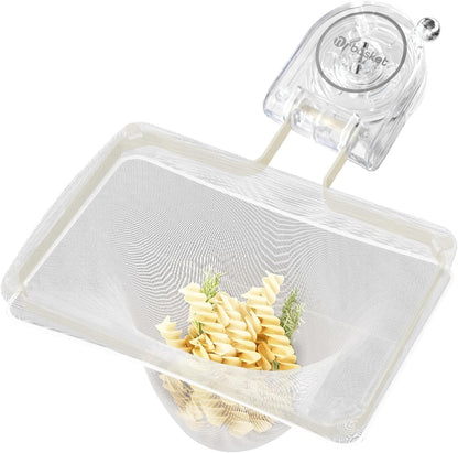 Kitchen Sink Strainer with 100 PCS Filter Mesh Bag, Food Waste Filter Basket, Suction Cup Folding Washing Vegetables and Fruits Drying Bag Holder(Silver)