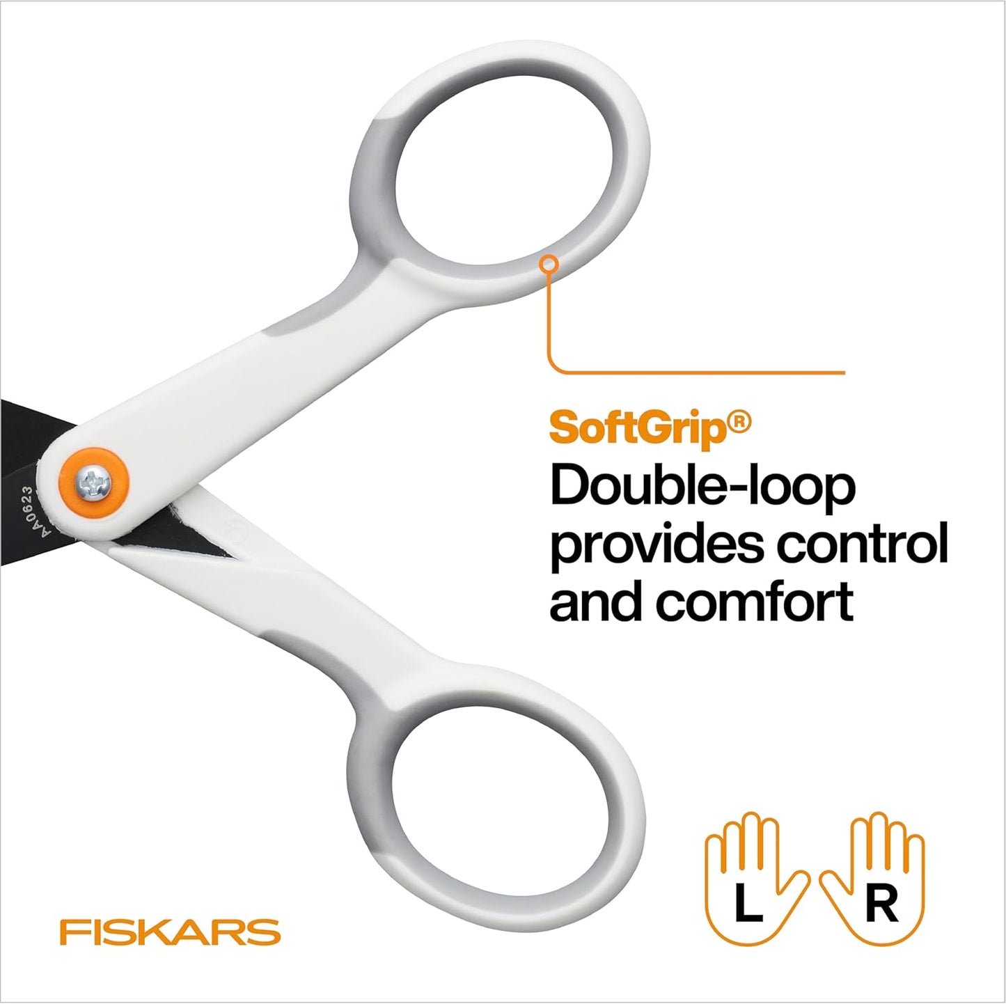 Fiskars Micro Trip Scissors, SoftGrip Precision Cutting Shears, Non-Stick Stainless Steel Blades, 5 inches