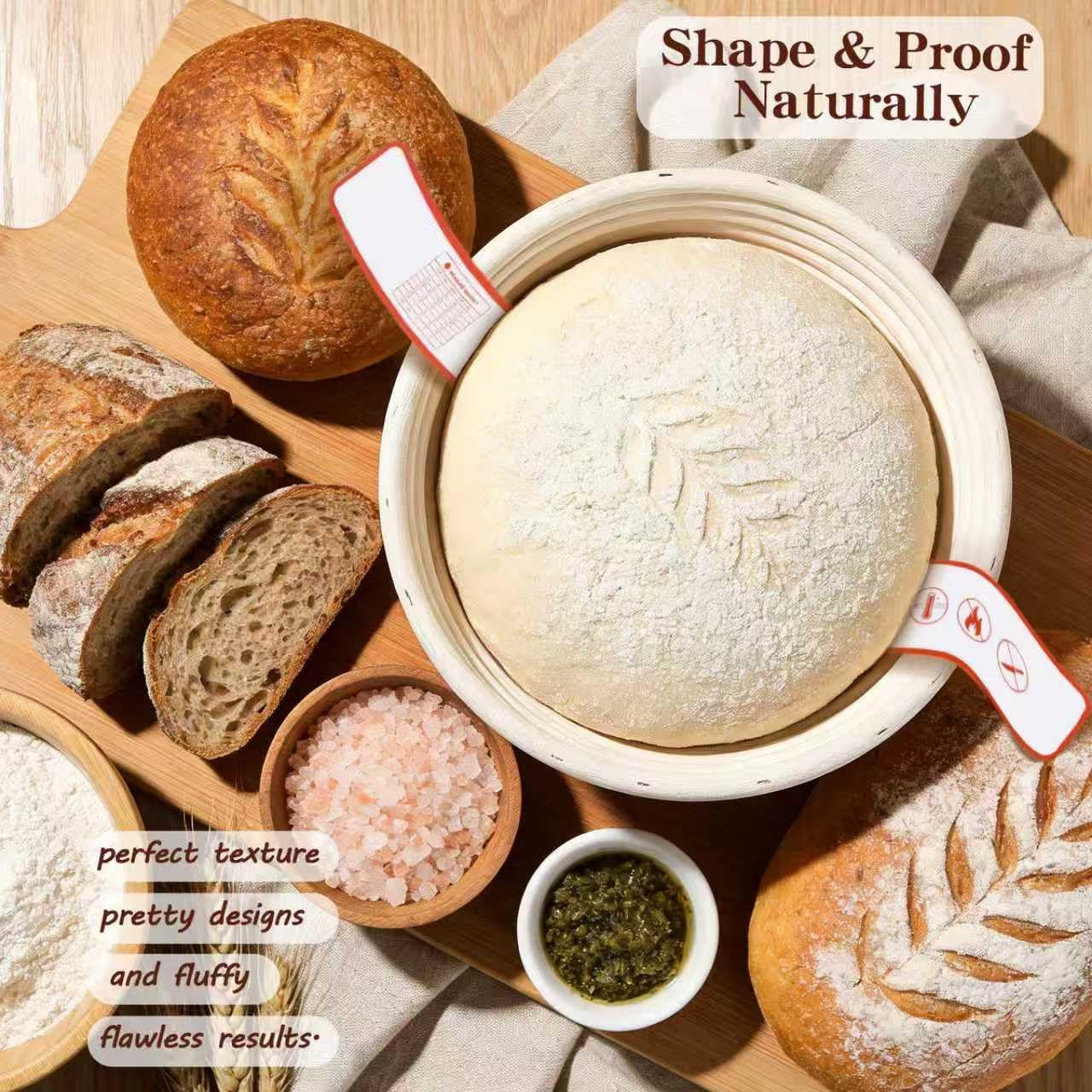 Sourdough Starter Kit for Beginners – Complete Sourdough Kit with Banneton Basket, Bread Lame with Blades, Starter Jar, Bread Stencil, Dough Scraper & Recipe Guide – Sourdough Bread Making Kit