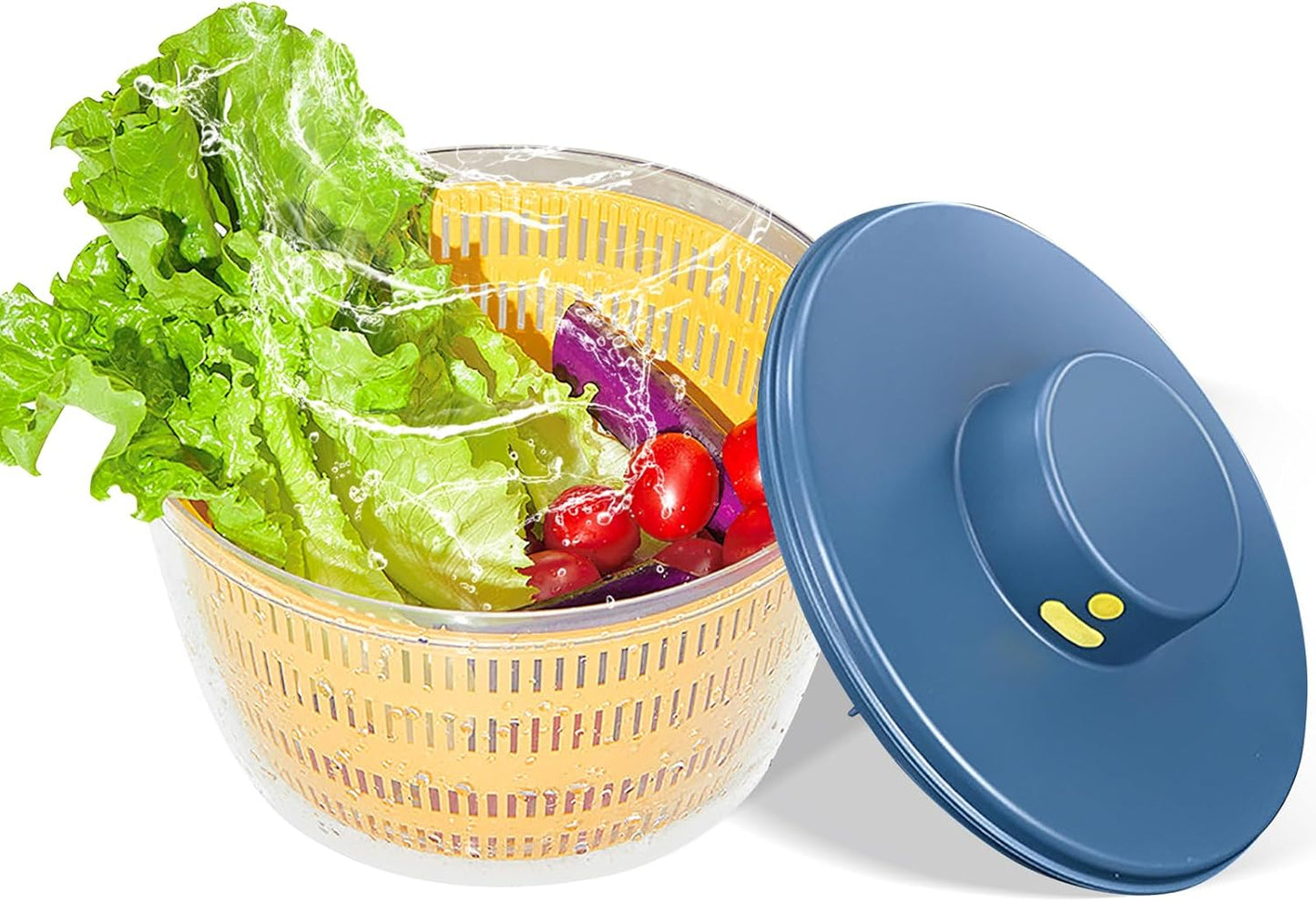 Electric Salad Spinner, 4L Lettuce Spinner Large Capacity USB Chargeble Fruit Vegetable Washer Dryer for Home Kitchen (Gray)