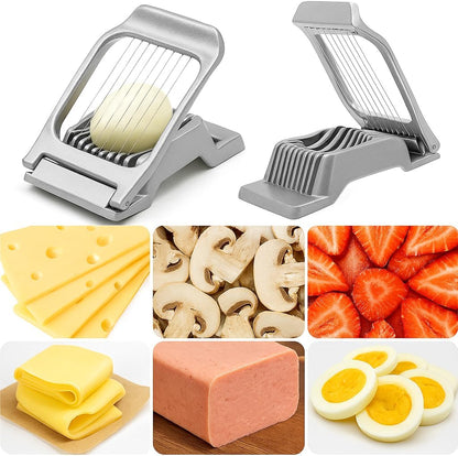 OCHI Stainless Steel Egg Slicer, Heavy Duty Aluminum Cutter for Hard Boiled Eggs, Dishwasher Safe, Perfect for Strawberries & Soft Fruits