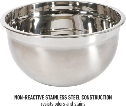 Calphalon Orbit 3 Piece Mixing Bowl Set with Acacia Wood Lids, Nesting Kitchen Mixing Bowls for Baking, Cooking, Meal Prep and Food Storage, Durable Design with Airtight Style Covers