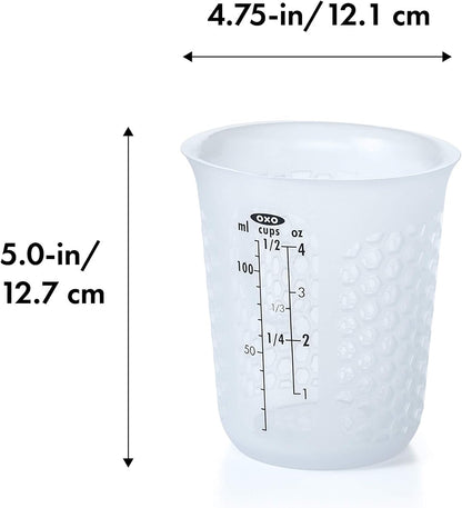 OXO Good Grips 4-Cup Squeeze & Pour Silicone Measuring Cup with Stay-Cool Pattern