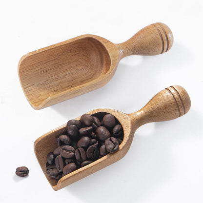 Wooden Scoops for Canisters Coffee Scoops for Ground Coffee 2PCS Acacia Wood Scoop for Jars Mini Measuring Spoons for Bath Salt Scoop Wooden Seasoning Spoons Detergent Shovel Multipurpose
