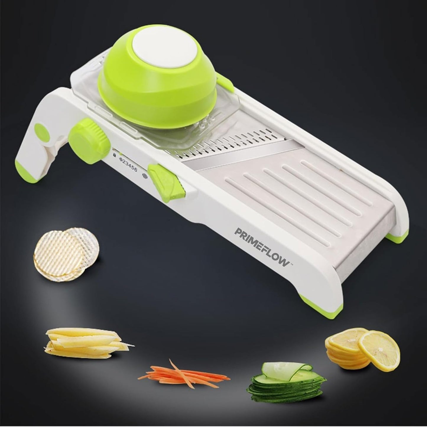Mandoline Slicer – Adjustable Stainless Steel Vegetable Cutter with Safety Guard, Multiple Blades, Julienne & Thickness Control for Kitchen Prep