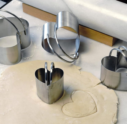 RSVP International Endurance Round Biscuit Cutters - Stainless Steel, Set of 4 | Nest for Easy Storage | For Cutting Thick or Thin Dough | Professional | High Handle Arch