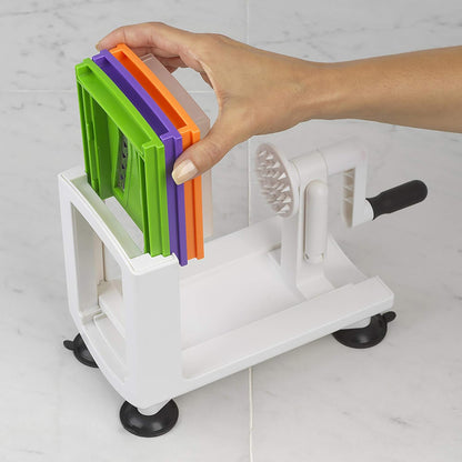 Goodcook 10806 Veggie Spiralizer with interchangeable blades, 6", White
