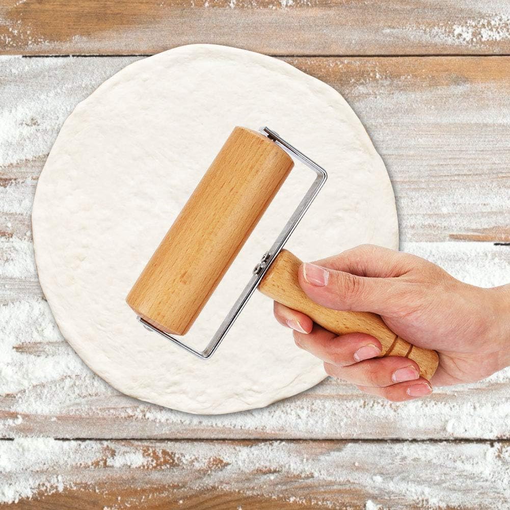 Watris Veiyi Small Rolling Pin, Wooden Dough Roller, Non-Stick Pizza Roller, Dough Baker Roller Set for Home Kitchen Baking Cooking(Type 2)…