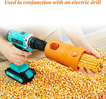 Corn Peel Thresher Corn Stripper Use with Electric Drill Universal Highly Efficiency Manual Durable with Gloves Labor Saving Corn COB Remover