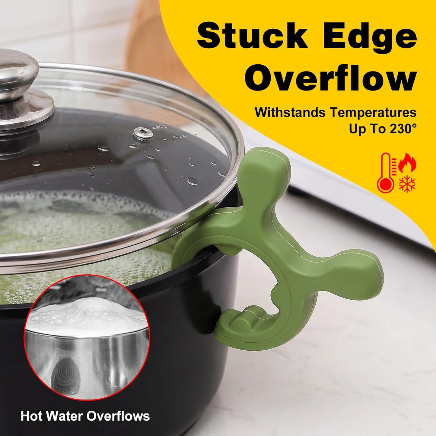 3Pcs Silicone Pot Handle Spatula Rack - Multifunctional Kitchen Lid & Spoon Holder, Non-Slip Stove Organizer with Steam Release, Heat-Resistant Utensil Clip for Cooking Accessories