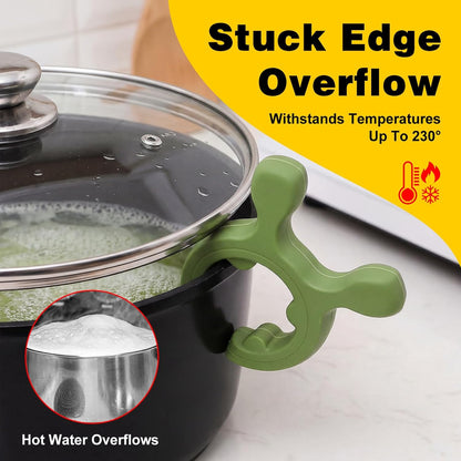 3Pcs Silicone Pot Handle Spatula Rack - Multifunctional Kitchen Lid & Spoon Holder, Non-Slip Stove Organizer with Steam Release, Heat-Resistant Utensil Clip for Cooking Accessories