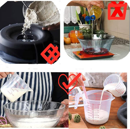 MIZORLIE Plastic Measuring Cup Set,3Pcs BPA Free Plastic Clear Heat-resistant with Angled Grip and Spout Stackable Liquid Measuring Cup for Kitchen Use