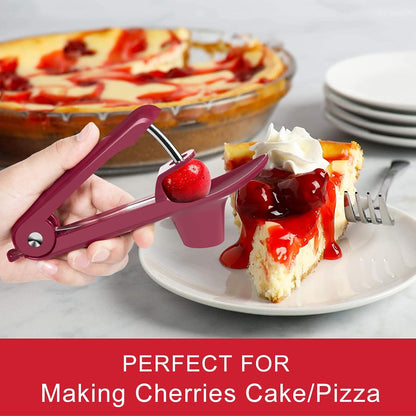 Cherry Pitter Tool 7-in-1, Portable Cherries Seed Remover, Fruit Pit Core Remover for Make Fresh Cherry Dishes, Cherry Pie and Jam and Cocktail Cherries