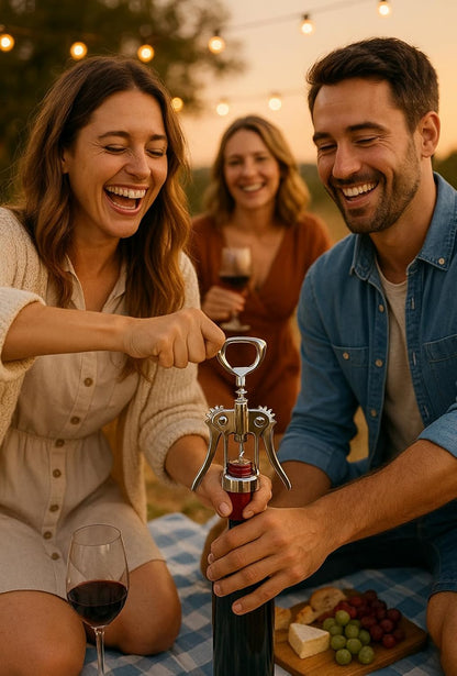 Corkscrew Wine Opener, Bottle Opener, Wing Corkscrew Heavy Duty, Chrome Plated, Silver, Sharp Wine Corkscrew with Ergonomic Non-Slip Wing Handle, pack of 2
