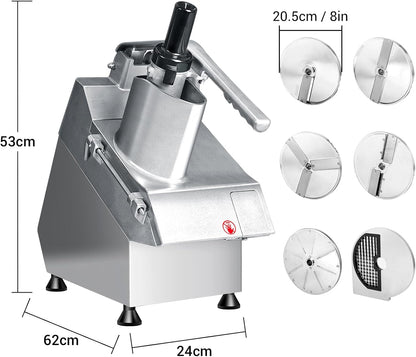 LEEVOT Commercial Vegetable Chopper 200W, Electric Food Processor for Slicing Dicing Shredding, Professional Veggie Cutter for Restaurant, Hotel School, Cafeteria, French Fry, Cheese Grater