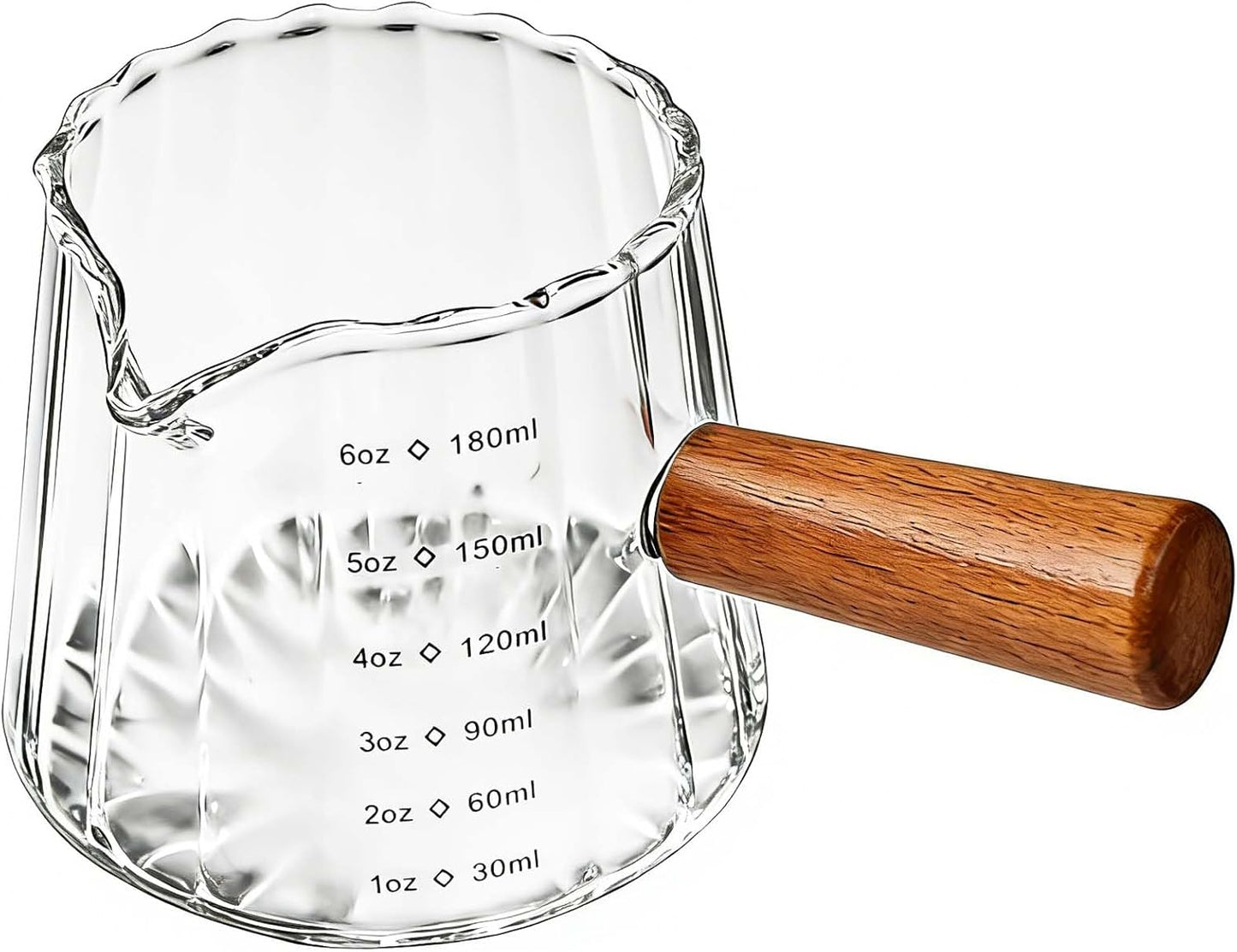 Espresso Measuring Cup with Handle, Espresso Pouring Cup, Espresso Shot Cup, 3oz Glass Measuring Cup For Coffee, Milk, Tea, Baking and Cooking (Clear 90ml)