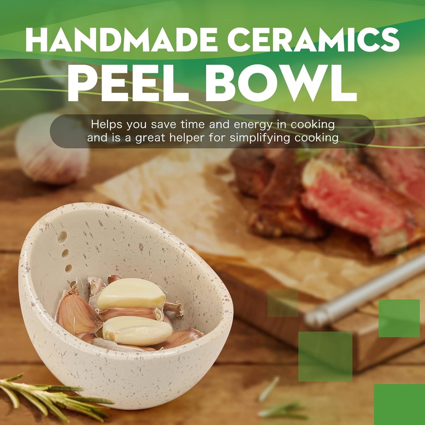 Herb Stripper Bowl, Ceramic Herb Peeling Bowl, Kitchen Herbs Leaf Stripping Tool, Pottery Herb Peeler for Kale, Thyme, Basil, Rosemary Stripper (A-Style, 1 pc)