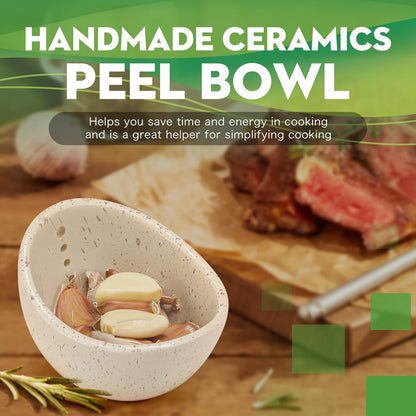 Herb Stripper Bowl, Ceramic Herb Peeling Bowl, Kitchen Herbs Leaf Stripping Tool, Pottery Herb Peeler for Kale, Thyme, Basil, Rosemary Stripper (A-Style, 1 pc)