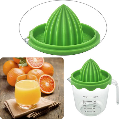 Citrus Orange Juicer, Lemon Manual Hand Squeezer Lime Press Anti-Slip Lid Rotation Reamer with Strainer and Container…