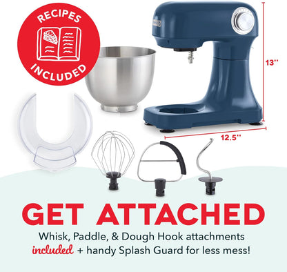 Dash 3.5QT Tilt-Head Stand Mixer - Electric Stand Mixer with Stainless Steel Bowl and Splash Guard For Baking - Cream, 3.5-Quart