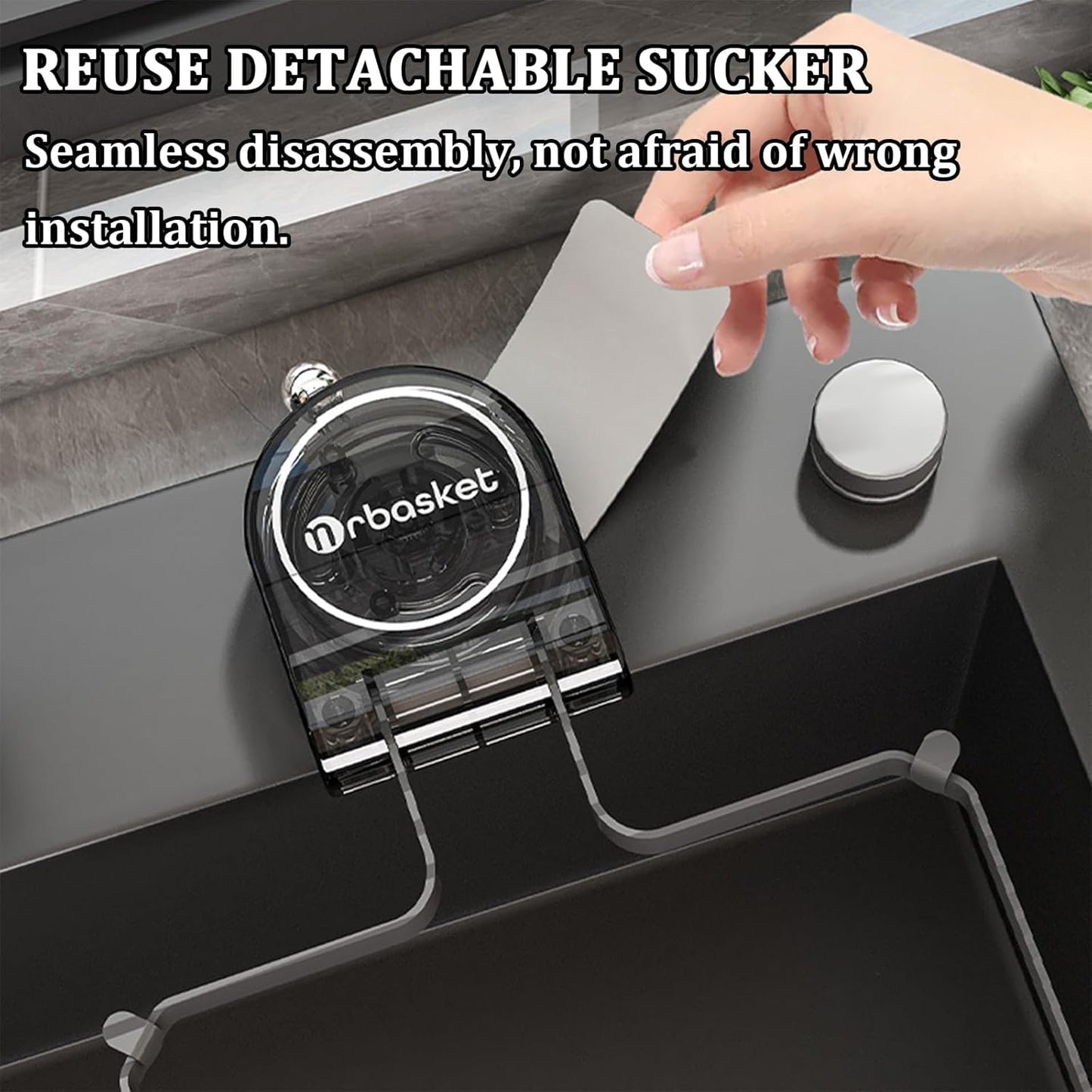 Kitchen Sink Strainer with 100 PCS Filter Mesh Bag, Food Waste Filter Basket, Suction Cup Folding Washing Vegetables and Fruits Drying Bag Holder(Silver)