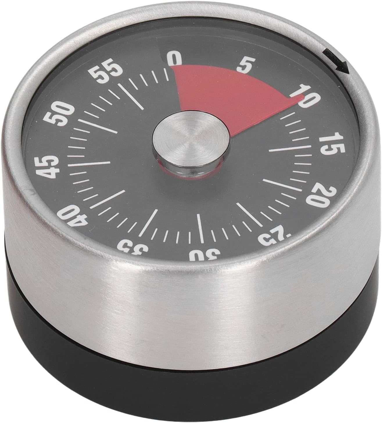 Minute Timer, Easy To Use High Accuracy Stainless Steel 70db Alert Magnet Design Magnetic Timer for Cooking(black)