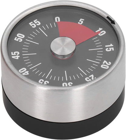 Minute Timer, Easy To Use High Accuracy Stainless Steel 70db Alert Magnet Design Magnetic Timer for Cooking(black)
